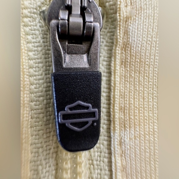 Harley-Davidson Cream and Gray Bomber Jacket with Embroidery - Picture 8 of 10